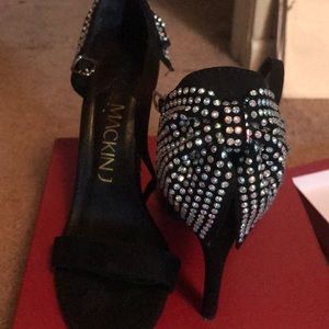 Black open toe shoes